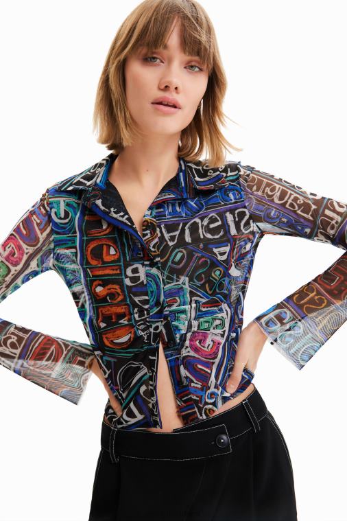 lyhyt ohut tyllipaita Desigual naiset F4V04649 vaatetus