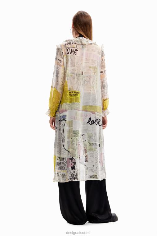 pitkä röyhelö sanomalehtipusero Desigual naiset F4V04105 vaatetus