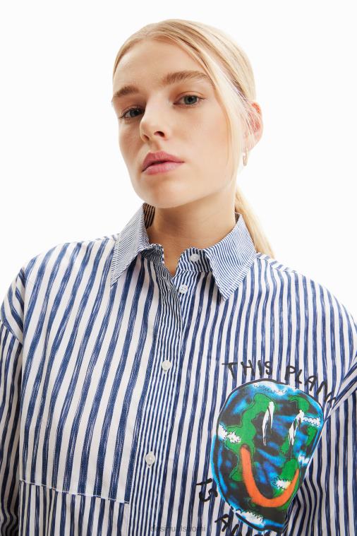 raidallinen tilkkutäkki kuvituspaita Desigual naiset F4V04640 vaatetus