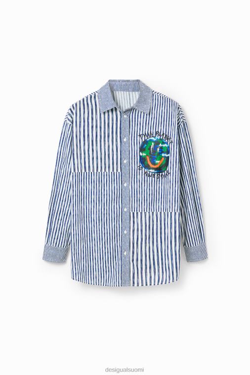 raidallinen tilkkutäkki kuvituspaita Desigual naiset F4V04640 vaatetus