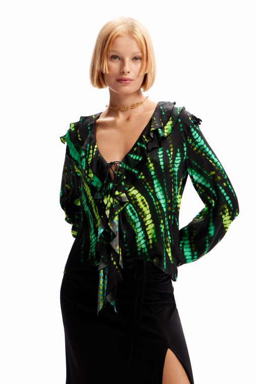 solmittava röyhelöpusero Desigual naiset F4V04166 vaatetus