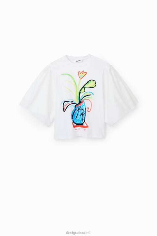 Popliinista valmistettu tilava t-paita Desigual naiset F4V04343 vaatetus