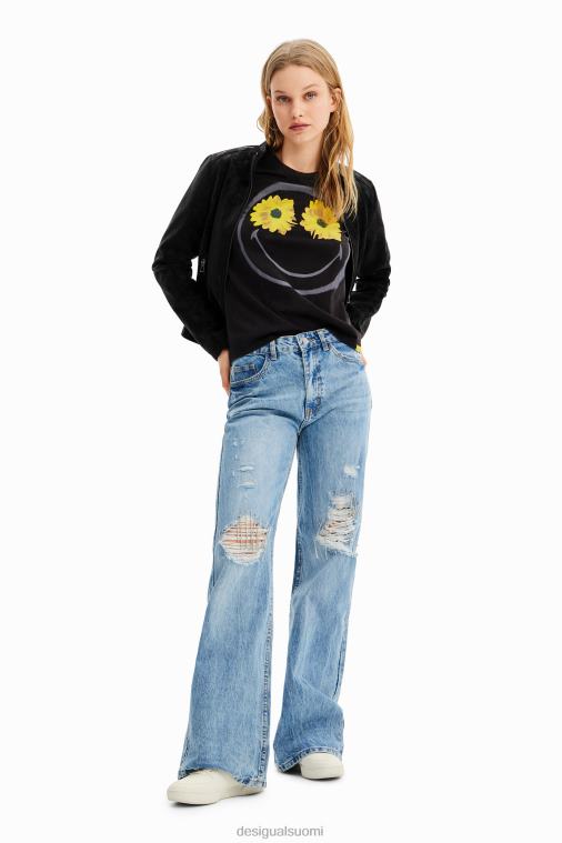 hymiö kukka t-paita Desigual naiset F4V041018 vaatetus