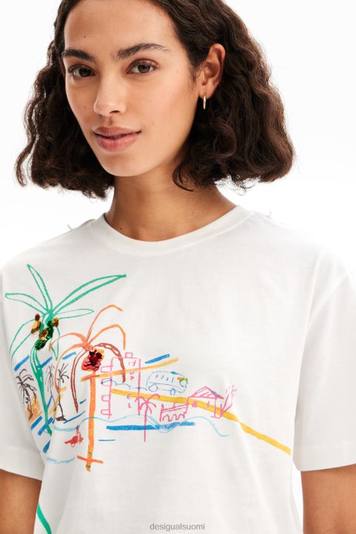 kaulakorukuvioinen t-paita Desigual naiset F4V04606 vaatetus