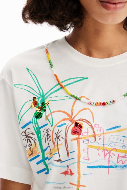 kaulakorukuvioinen t-paita Desigual naiset F4V04606 vaatetus