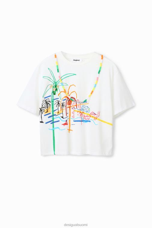 kaulakorukuvioinen t-paita Desigual naiset F4V04606 vaatetus