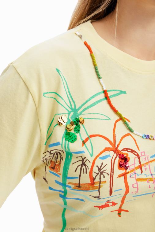 kaulakorukuvioinen t-paita Desigual naiset F4V04776 vaatetus