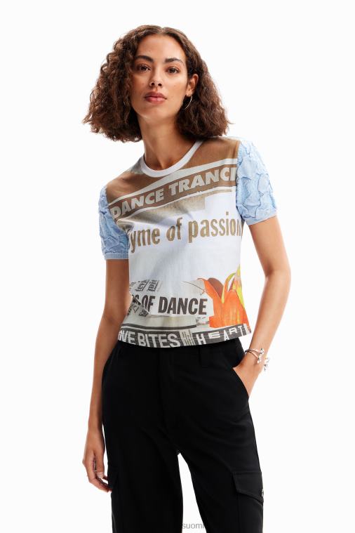 kuvioitu sanomalehti t-paita Desigual naiset F4V04123 vaatetus