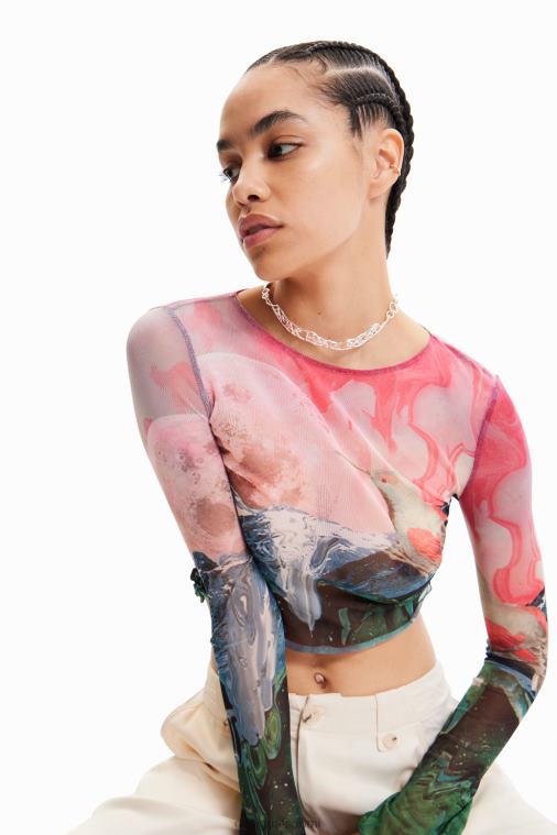 lyhyt ohut fantasia t-paita Desigual naiset F4V04528 vaatetus