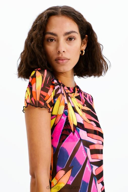 lyhyt trooppinen tylli t-paita Desigual naiset F4V04751 vaatetus