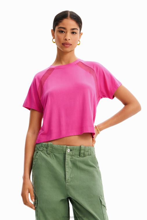 lyhyt verkkomainen urheilullinen t-paita Desigual naiset F4V04664 vaatetus