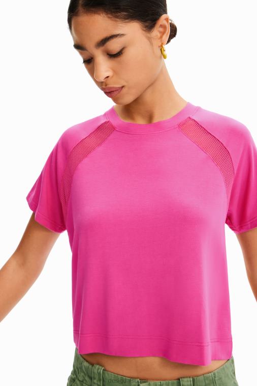 lyhyt verkkomainen urheilullinen t-paita Desigual naiset F4V04664 vaatetus
