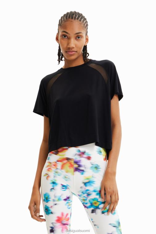 lyhyt verkkomainen urheilullinen t-paita Desigual naiset F4V04690 vaatetus