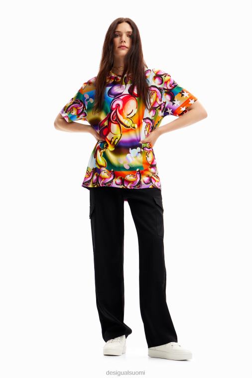 monivärinen oversize Mikki Hiiri -t-paita Desigual naiset F4V0414 vaatetus