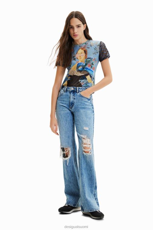 neulottu kollaasi T-paita Desigual naiset F4V04858 vaatetus