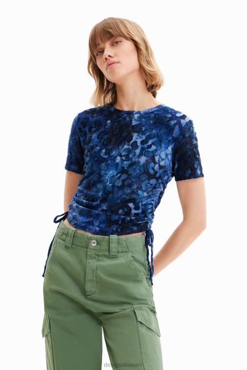 ohut eläinkuvioinen poimutettu t-paita Desigual naiset F4V04509 vaatetus