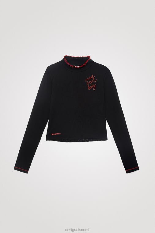 ohut t-paita pitsi takana Desigual naiset F4V041052 vaatetus