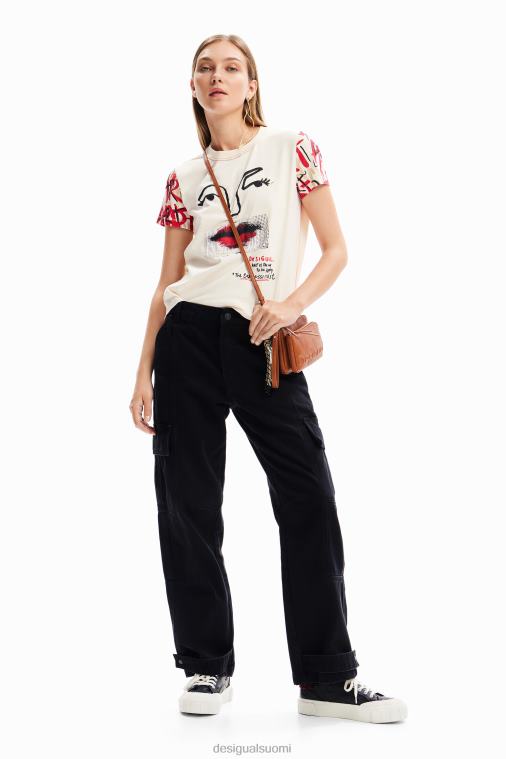 taiteellinen kasvot-paita Desigual naiset F4V04991 vaatetus