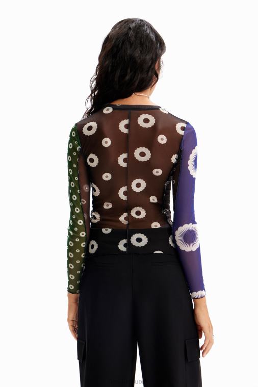 tylli tilkkutäkki denim t-paita Desigual naiset F4V04279 vaatetus