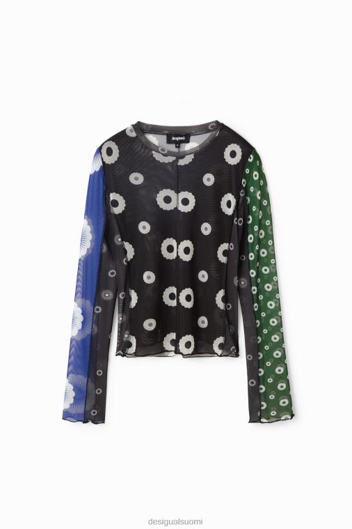 tylli tilkkutäkki denim t-paita Desigual naiset F4V04279 vaatetus