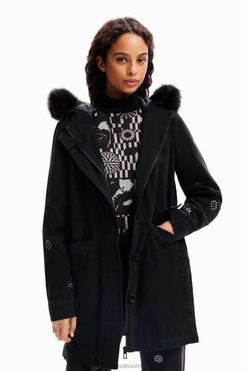 brodeerattu hupullinen parka Desigual naiset F4V04175 vaatetus