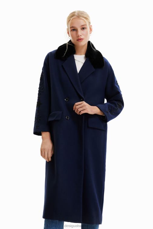 pitkä helmivärinen kaksirivinen takki Desigual naiset F4V04671 vaatetus