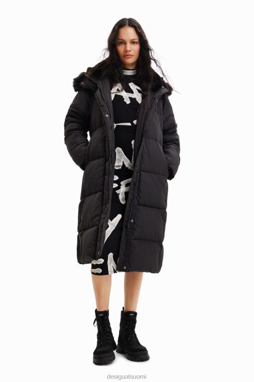 pitkä pehmustettu takki vyöllä Desigual naiset F4V04743 vaatetus