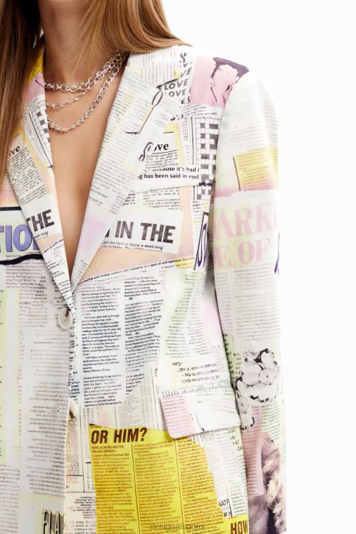 sanomalehti kollaasi bleiseri Desigual naiset F4V0481 vaatetus