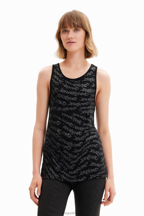 urheilullinen logoliivi toppi Desigual naiset F4V04628 vaatetus