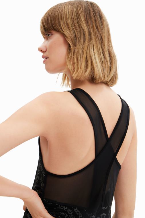 urheilullinen logoliivi toppi Desigual naiset F4V04628 vaatetus