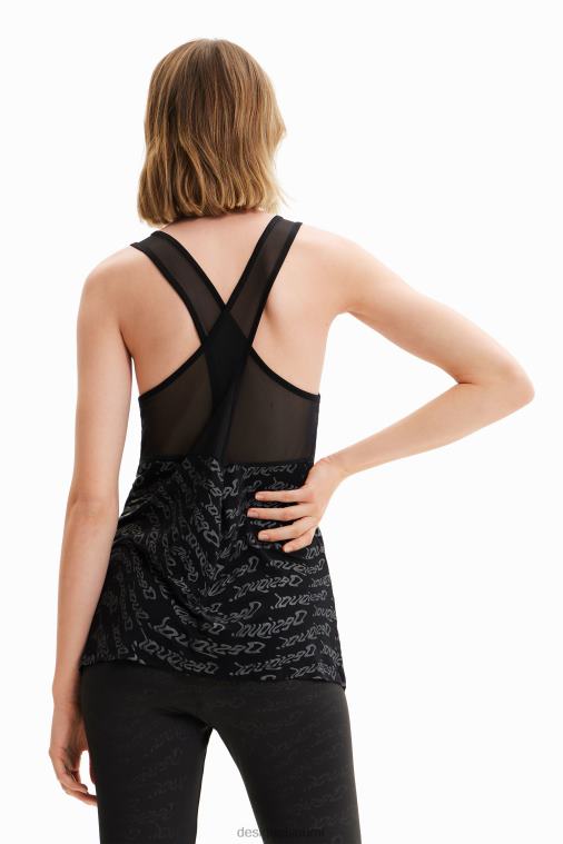 urheilullinen logoliivi toppi Desigual naiset F4V04628 vaatetus