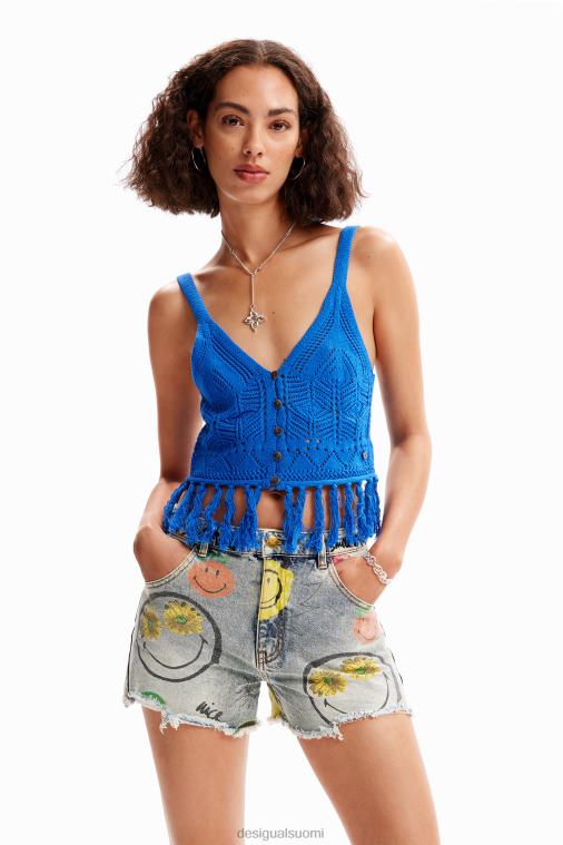 virkattu crop top Desigual naiset F4V04633 vaatetus